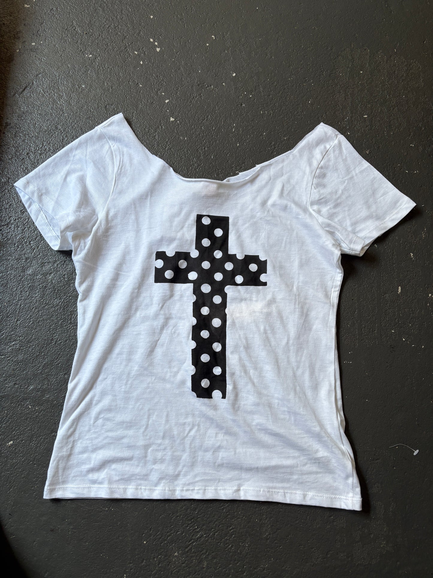 Off the shoulder cross top - white