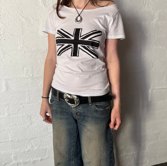 The Union Jack tee in white
