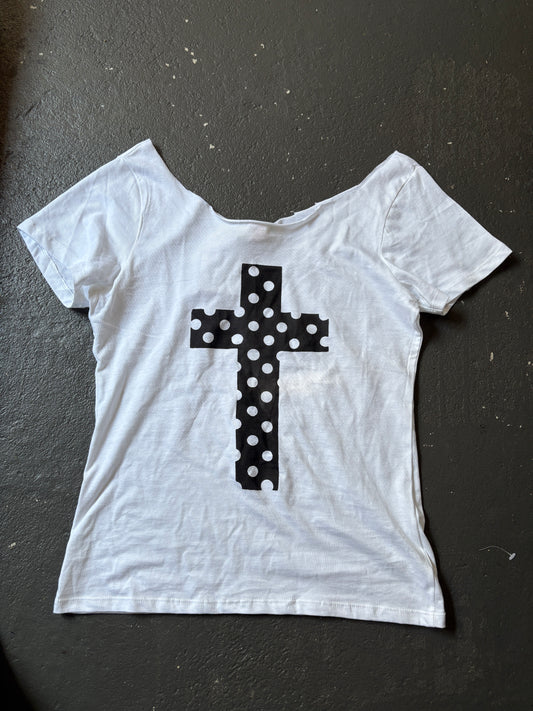 Off the shoulder cross top - white