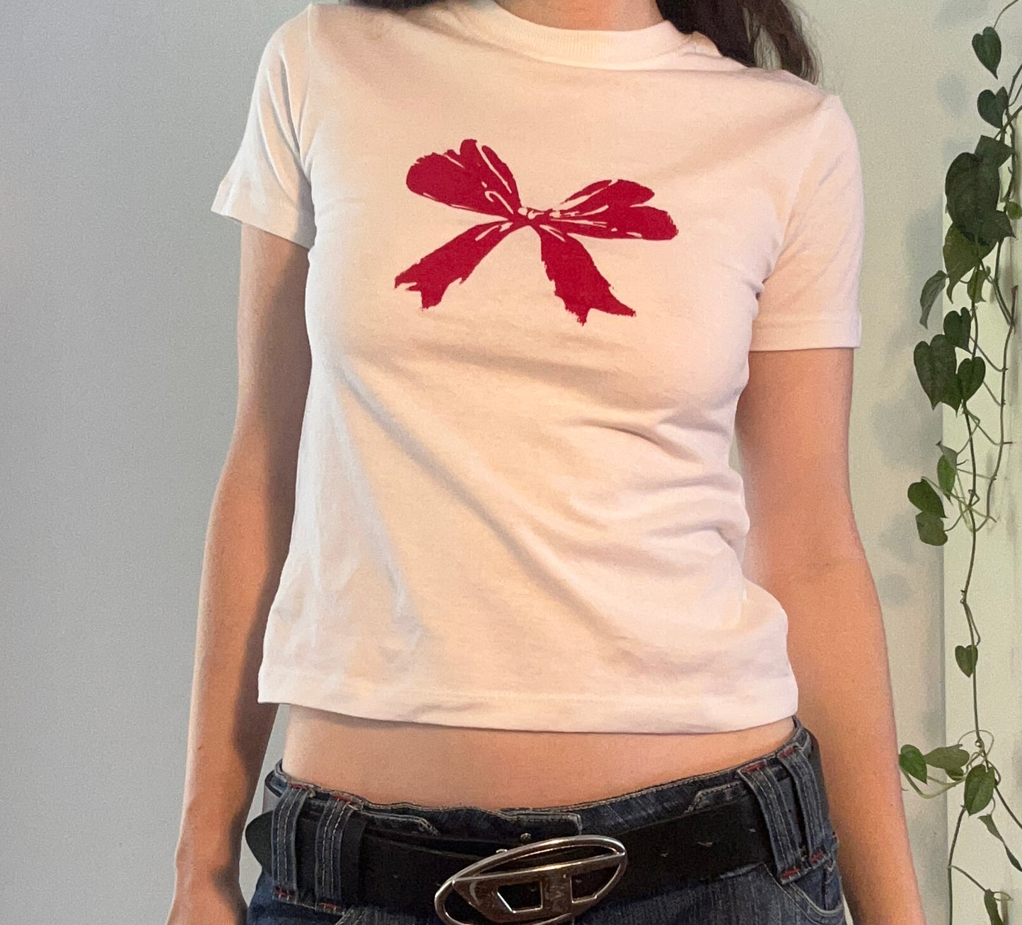 The Bow Baby Tee in Red