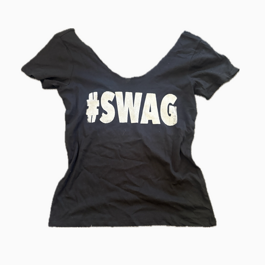 “SWAG” off the shoulder tee