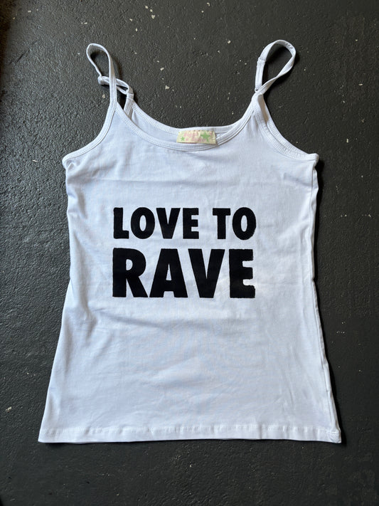 The love to rave tank - white