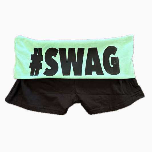 SWAG foldover shorts in Teal!