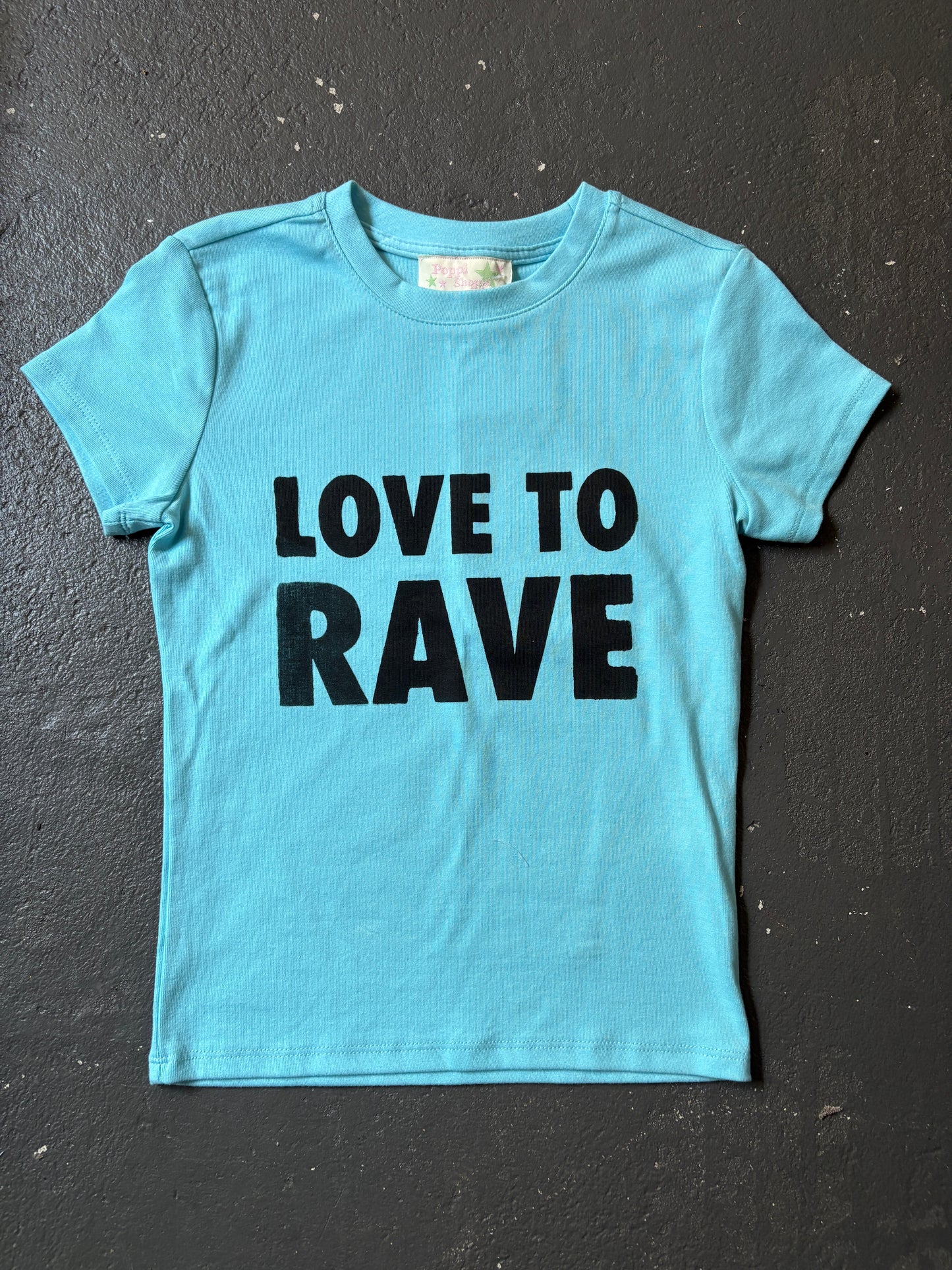 Love to rave baby tee - blue