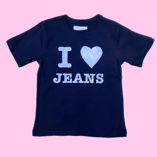 The “I Love Jeans” Baby Tee in black