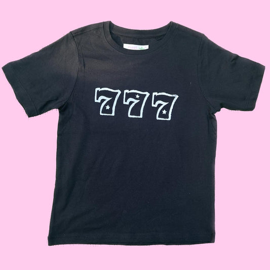 The 777 baby tee in black