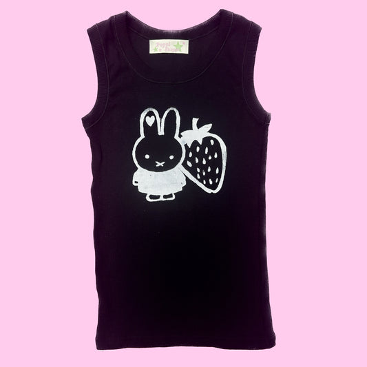 The strawberry miffy tank top in black