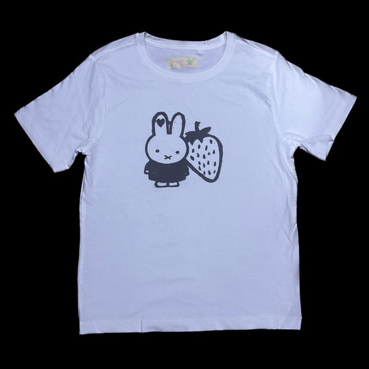 The Strawberry Miffy Baby Tee in white