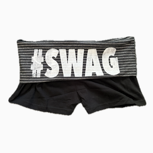 SWAG foldover shorts in grey / black stripe