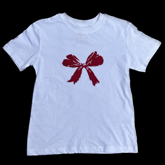 The Bow Baby Tee in Red
