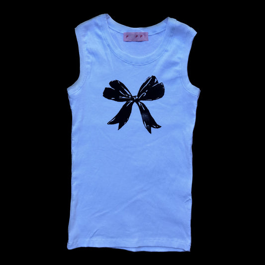 The bow tank top in white