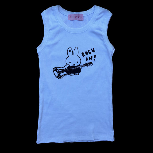 The rock miffy tank top in white