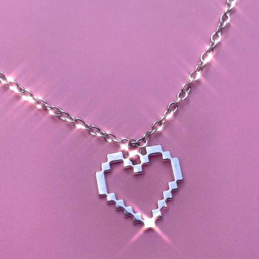 The Pixel heart Chain necklace